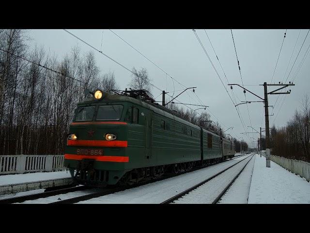 Ныне трудится на Сев ж/д. Электровоз ВЛ10-864 с вагоном-дефектоскопом | Станция Ручьи.