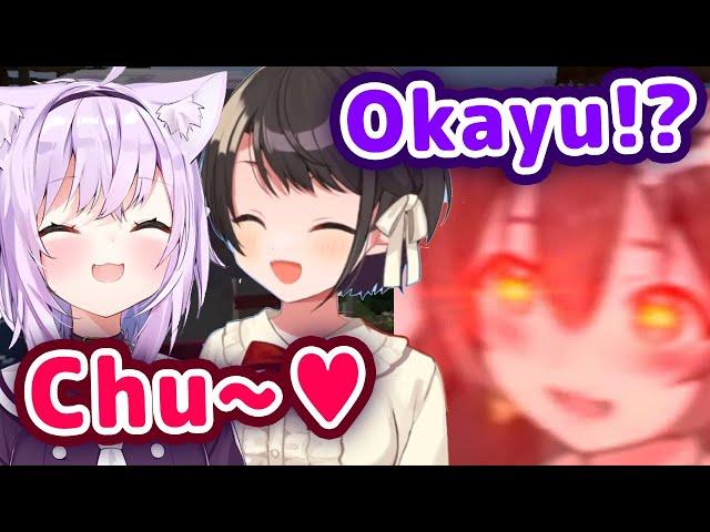 Okayu Kisses Subaru and Summons A Jealous Korone 【ENG Sub/Hololive】