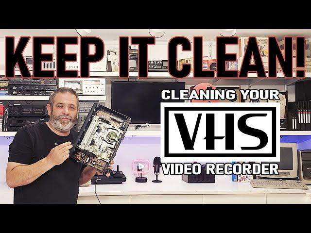 CLEANING your VHS VCR - Video Head Cleaning on a Panasonic Blue Stripe Video Tape Recorder