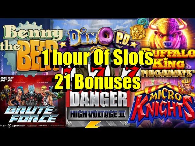 1hr Of Slots, Bonus Comp + Bonus Buys, Danger High Voltage2, Dino PD, Brute Force & Much More