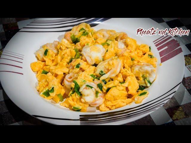 Egg and Shrimp Stir Fry! Scrambled Egg with Shrimp Recipe! Super Easy and Delicious! Keto Recipe!