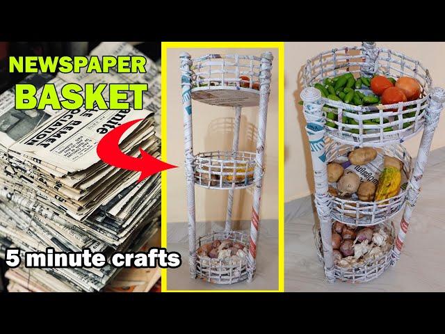 News Paper Craft || Multi storage Basket || DIY Newspaper basket || news paper tokiri