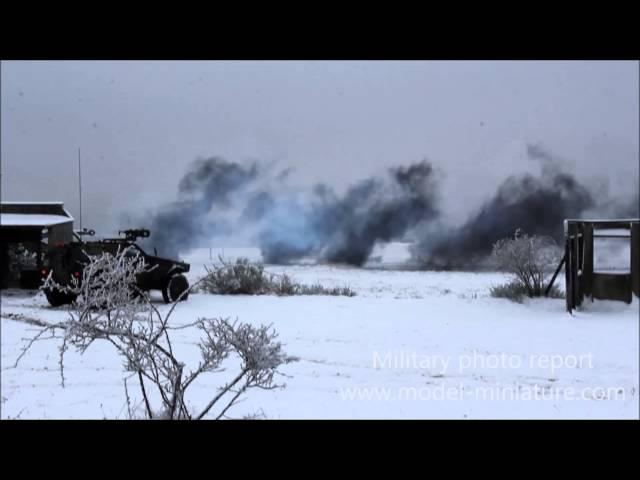 AMX-10 RCR, VBL, AANF1, GALIX grenad launcher, in firing.