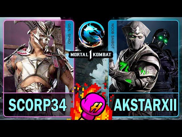 MK1 Scorp34 (GENEREAL SHAO) VS AkstarXII (NOOB SAIBOT)Mortal Kombat 14K 60ᶠᵖˢ