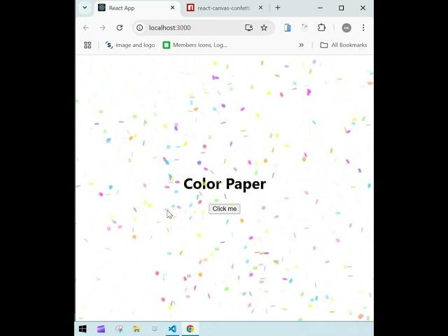  Celebration Effect React ||  Color Paper Effect React js || How to Use React Canvas Confetti