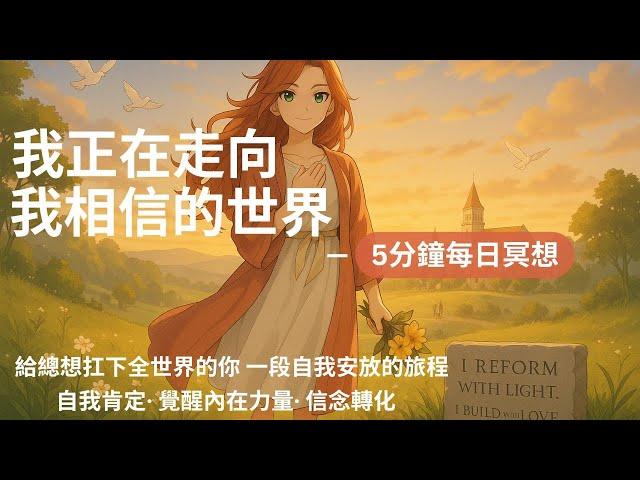 ‍️「我正在走向我相信的世界」　5分鐘每日冥想｜給總想扛下全世界的你，一段自我安放的旅程｜6種來自靈魂的提醒 × 溫柔說話 × 意識轉化｜配合圖像直覺測驗使用 ｜ 信念轉化 · 自我肯定