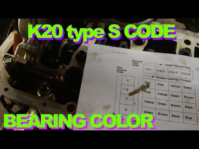 K20 Rod Bearing Color Code Journal Main How To Find Code DIY Acura