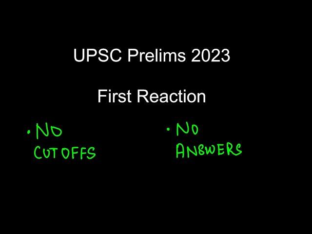 First Reaction : Prelims 2023 - Live Session