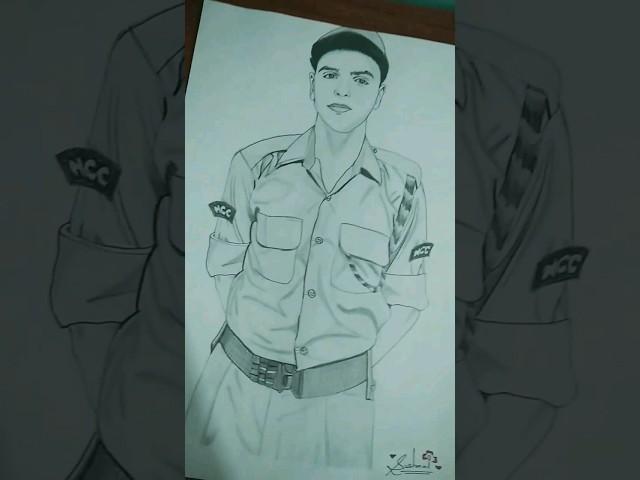 (NCC cadet)my brother sketch #airforce #army️ #cadet #sushma,s sketch #shorts