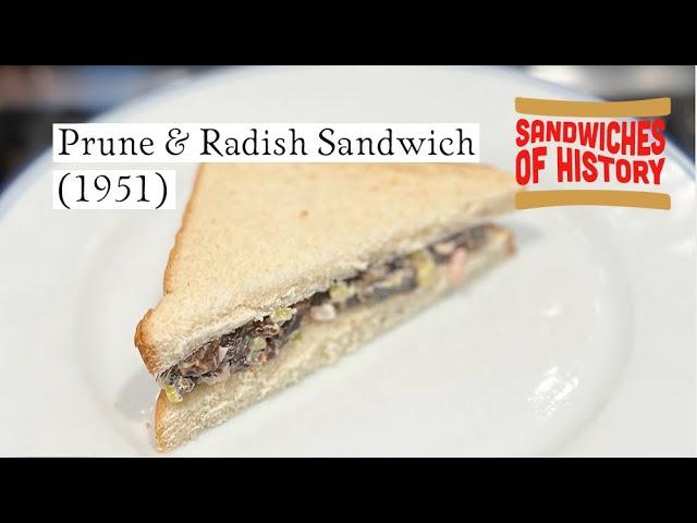 Prune and Radish Sandwich (1951) on Sandwiches of History⁣