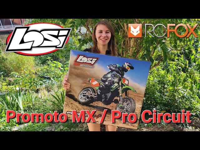 Losi Promoto MX in der Pro Circuit Version von RCFOX Unboxing und technische Beschreibung