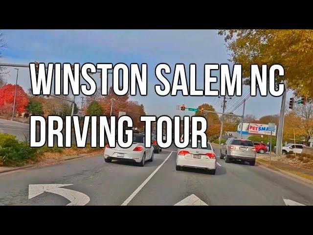 WINSTON SALEM NC-DRIVING TOUR - VIRTUAL DRIVE DOWNTOWN - TOURING THE CITY - 4K