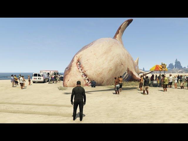 The Biggest Shark in GTA 5 History Found (Megalodon Shark Attack)