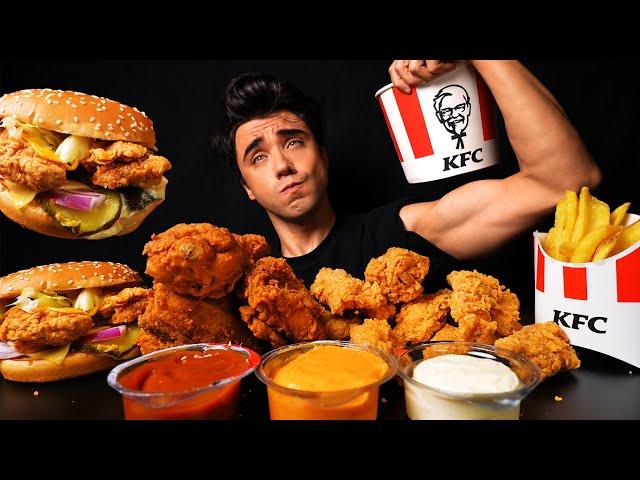 KFC CRISPY FRIED CHICKEN   SPICY BURGER  HOT CHICKEN STRIPS  FRENCH FRIES  EATING MUKBANG ASMR