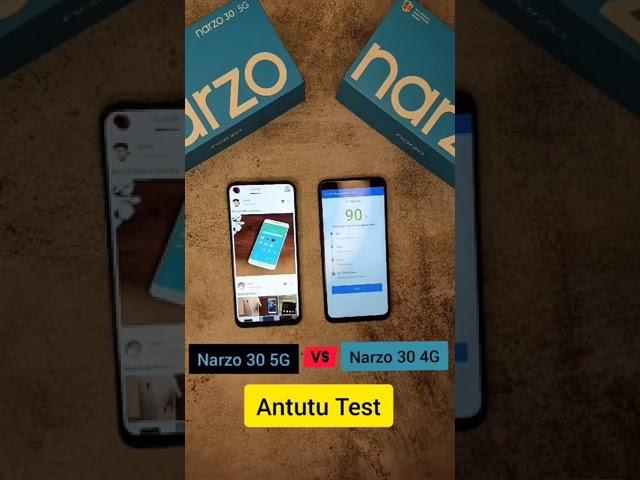 realme narzo 30 5g vs 4g antutu test || tech max || #apple #iphone #samsung #realme #shorts #oneplus