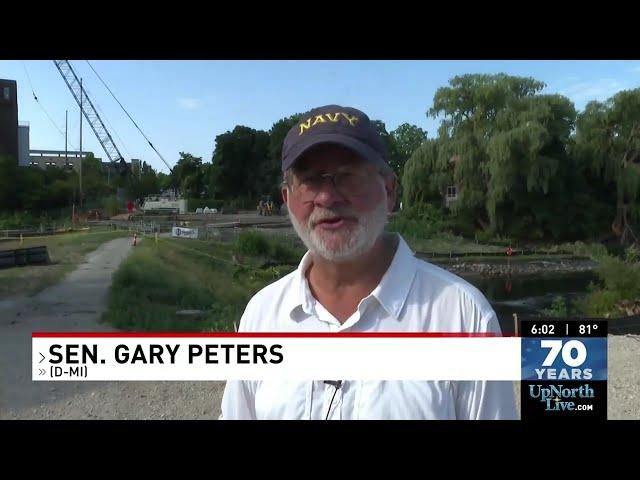 WPBN NBC 7&4 Traverse City: Senator Peters visits Traverse City to see progress of FishPass Project