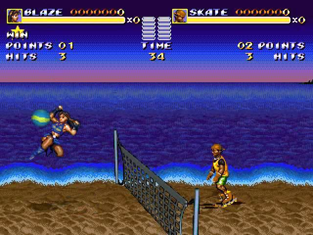 Streets of Rage Remake V5 Volleyball Mode Blaze (SoR3) vs Skate (SoR3)