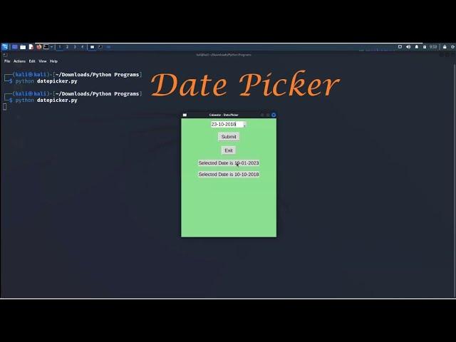 Calendar GUI - Date Picker using Tkinter | Python Mini Project - Leisure Codes