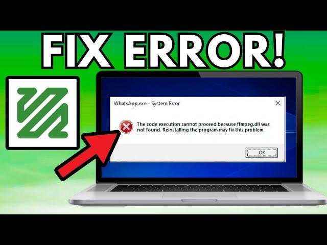 How To Fix “ffmpeg dll was not found” Error