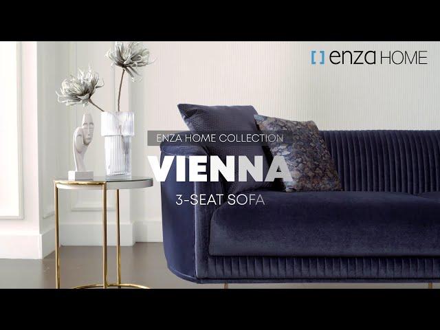 Vienna 3 Seater Sofa Dark Blue | 𝐕𝐈𝐄𝐍𝐍𝐀 𝐒𝐎𝐅𝐀 𝐒𝐄𝐓 | ENZA Home