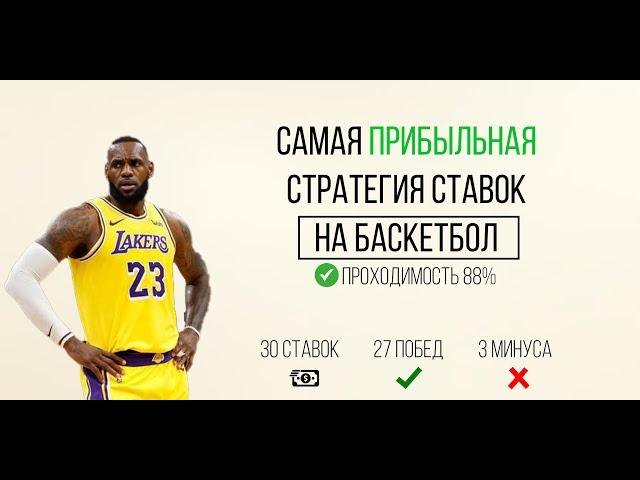 Самая прибыльная стратегия ставок на баскетбол в 2024 году. Проходимость 88%.
