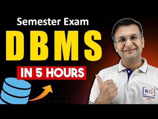 Complete DBMS Data Base Management System in one shot | Semester Exam | Hindi