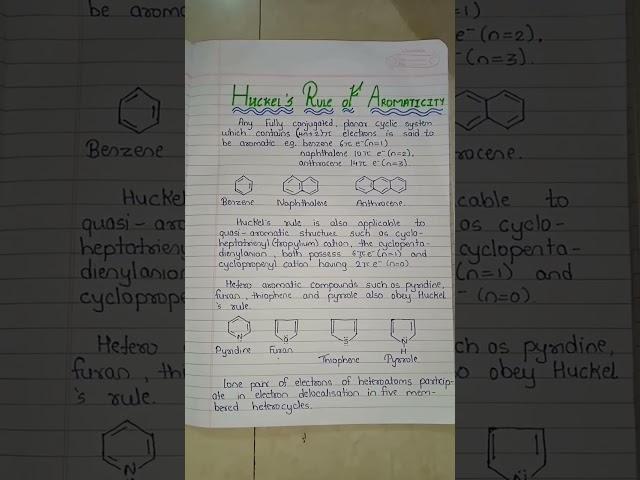 Huckel rule of aromaticity #ytshorts #chemistry #viral #latestvideo