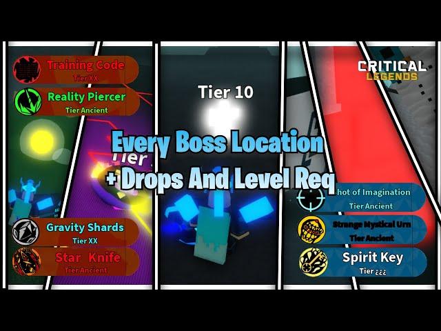 Every Boss' Location, Drops, and Recommended Level! | Critical Legends
