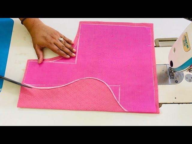 Super easy designer blouse neck design | Blouse back neck design cutting and stitching