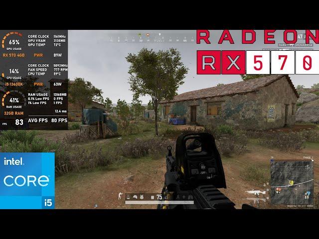 RX 570 4GB | PUBG - 1080p (tested in 2023)