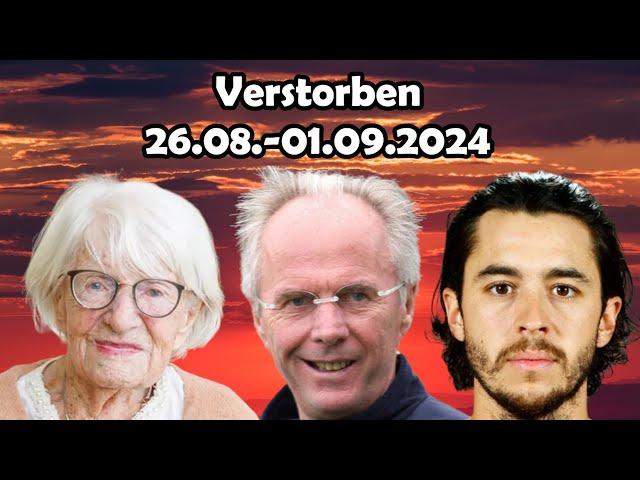 Trauer um Berühmtheiten, die in der Woche vom 26.08. bis 01.09.2024 verstorben sind.