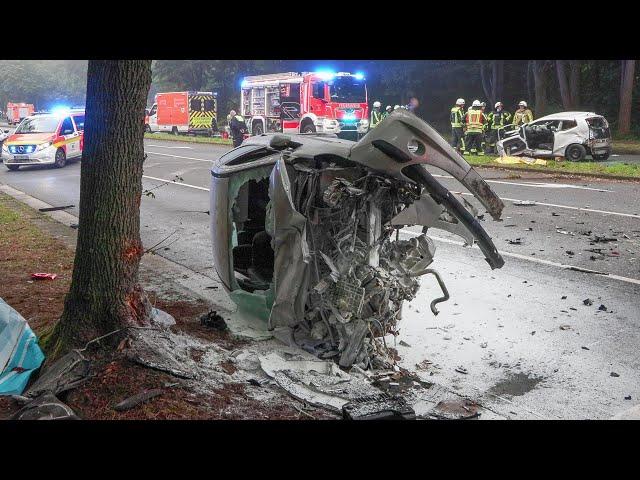 [SCHWERER UNFALL BEI FLUCHT VOR DER POLIZEI!] - Frau eingeklemmt | 2 Schwerverletzte | Langenfeld -