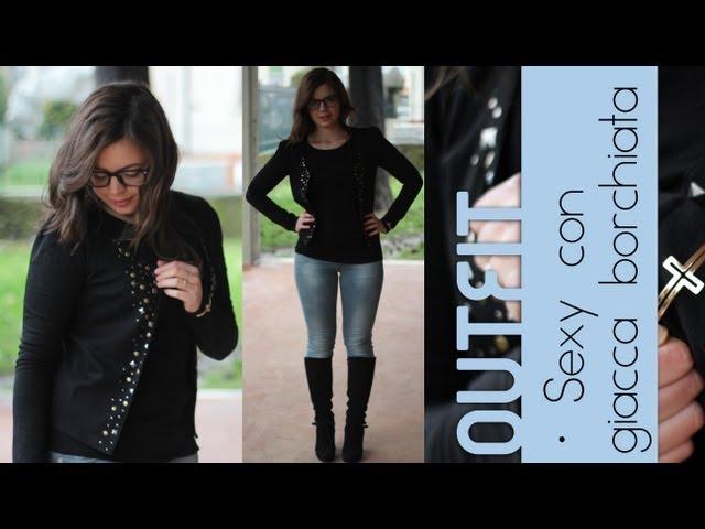 Outfit sexy con Giacchetta Borchiata