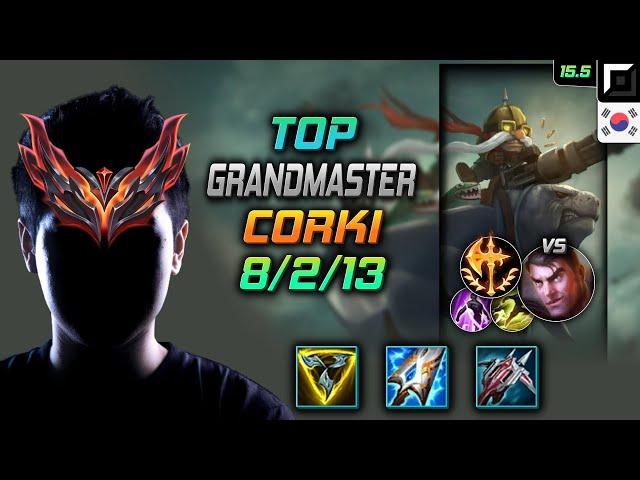 Corki Top Build Trinity Force Conqueror - LOL KR GrandMaster Patch 15.5