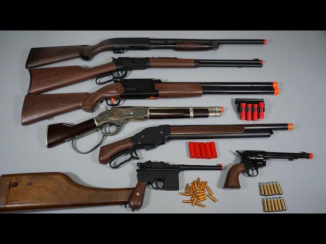 Wild West Cowboy Toy Gun Collection - Shell Ejecting Type - Winchester rifle Shot Gun - SAA Pistol