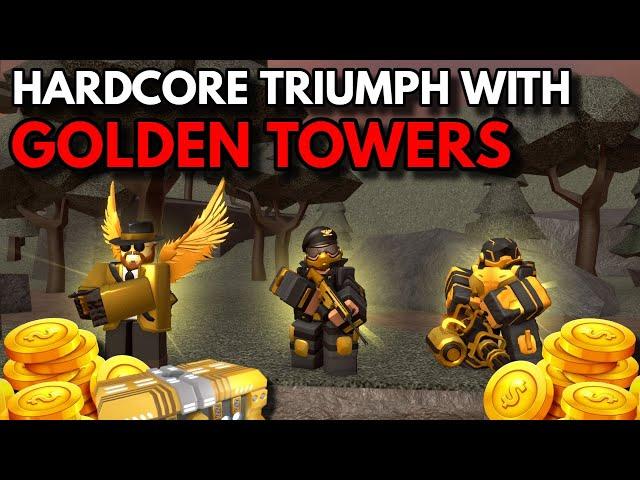 HARDCORE TRIUMPH WITH GOLDEN TOWERS + SUPPORT | ROBLOX Tower Defense Simulator