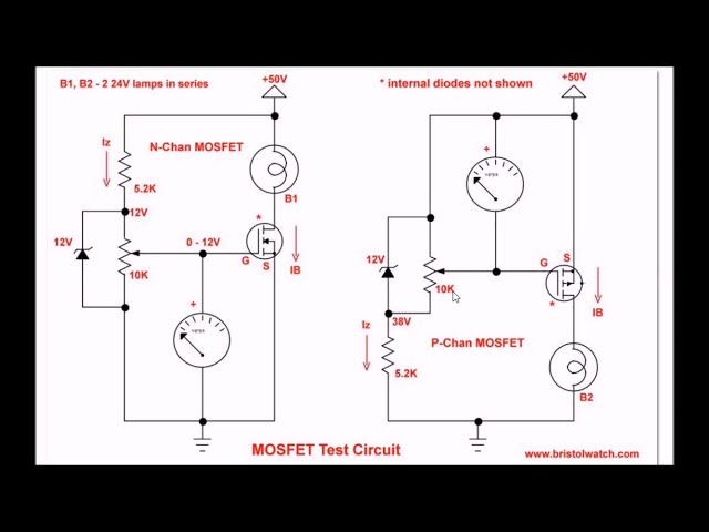 Simple Circuits for Testing Power MOSFET Transistors