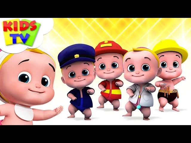 Five Little Babies | Nursery Rhymes For Children | Junior Squad Cartoon | Kids TV