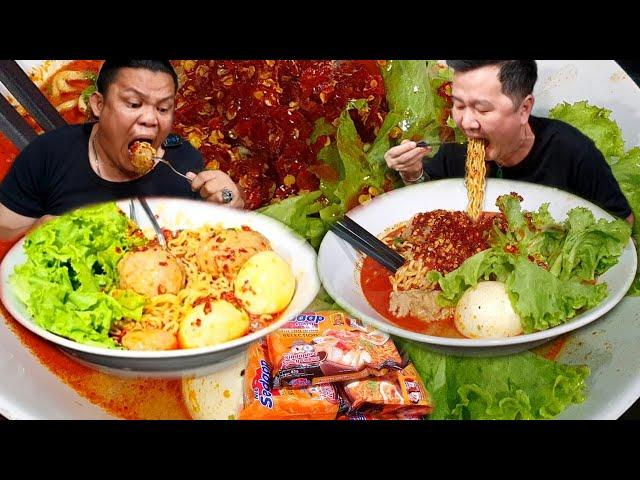 MUKBANG MIE SEDAP SPICY LAKSA AMA CHILI OIL SEABREK !!