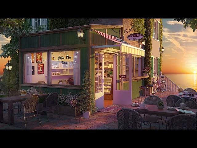 Seaside Coffee Shop - Relaxing Ocean Waves & Bossa Nova Jazz Music for Positive Summer Mood