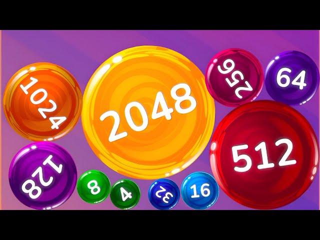 Sunball Fusion 2048 Drop Merge : Merge Ball 2048 - ASMR GAMEPLAY ( Level Up balls )