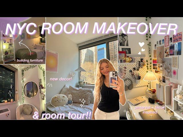 NYC BEDROOM MAKEOVER + ROOM TOUR! new furniture & decor 🪴 pinterest/tiktok inspired transformation 