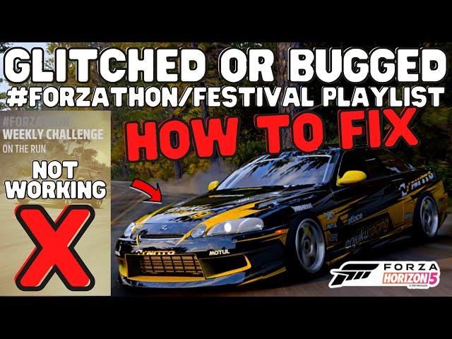 Forza horizon 5-How to fix BUGGED or GLITCHED weekly FORZATHON or FESTIVAL PLAYLIST-Full guide