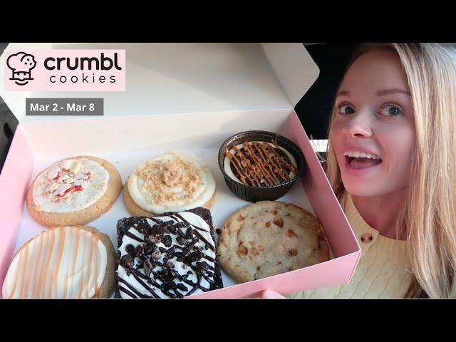 NEW CRUMBL COOKIES  this week Cookies & Cream Brownie, Turtle Cheesecake, Cake Batter, Churro Toffee