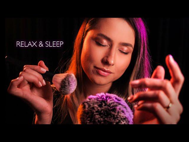 ASMR deep sleep with rain sounds  simulated scalp massage, soft mouth sounds, camera brushing,...