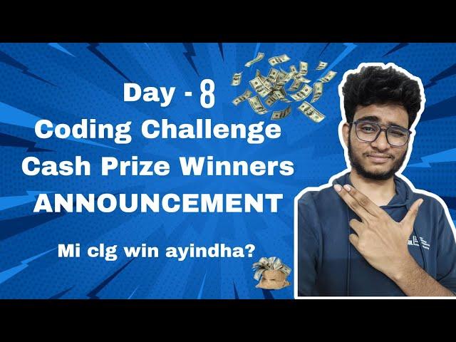 Day 8 coding potilu winners announcement