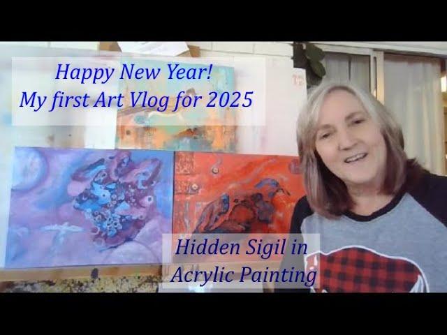 Art Vlog / Hidden Sigil Painting / Acrylic Painting Demo