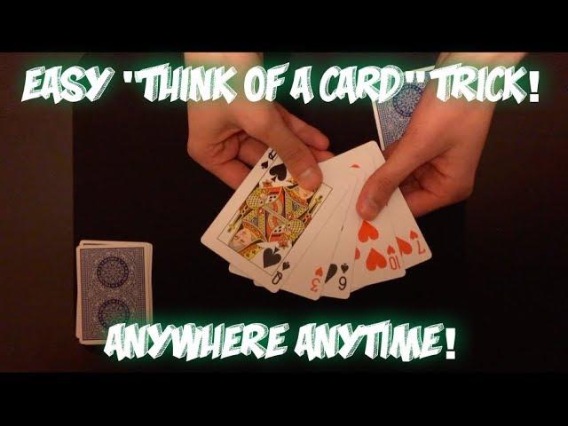 INSANELY Easy "THINK OF A CARD" Card Trick! Performance And Tutorial!