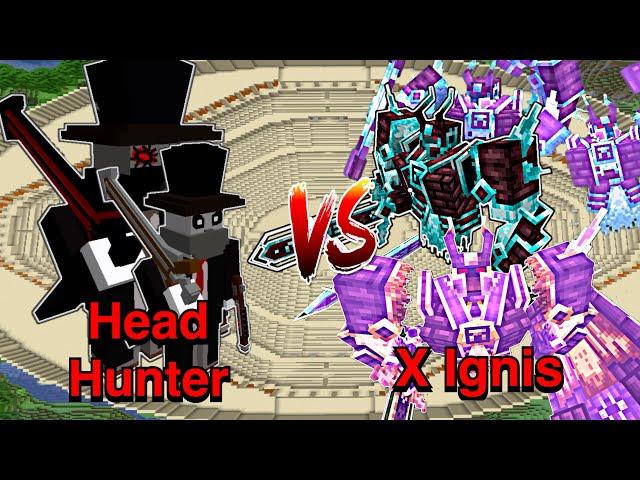 How Many Ignis  to beat Headhunter | Minecraft |Mobs Battle