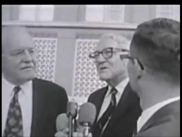 July 1964 - Warren Commission members Allen W. Dulles and John Sherman Cooper in Dealey Plaza